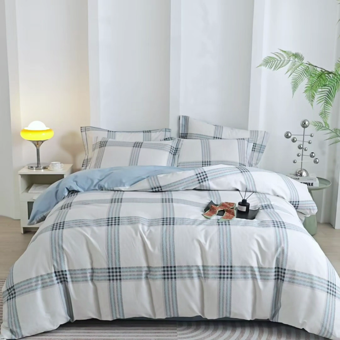 91家纺网 家纺一手货源 找家纺 曼秀琳 2025新款铂金棉数码印花四件套(全棉133*76) 欧曼格调-兰