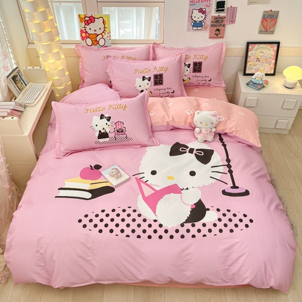 91家纺网 家纺一手货源 找家纺 （总）博雅 2025新款三丽鸥大版印花全棉四件套专版花型