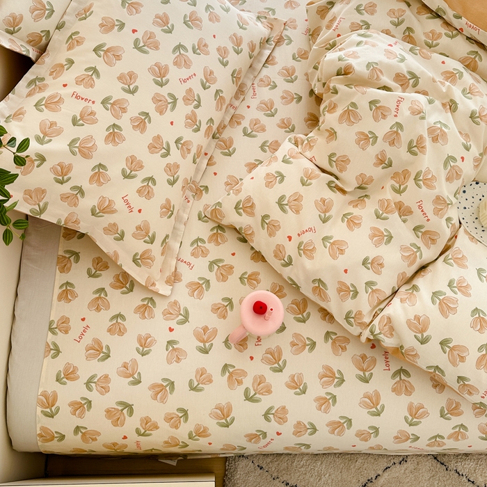 91家纺网 家纺一手货源 找家纺 棉造家居 2025新款亲肤舒适全棉纯棉印花系列三/四件套 夏遇