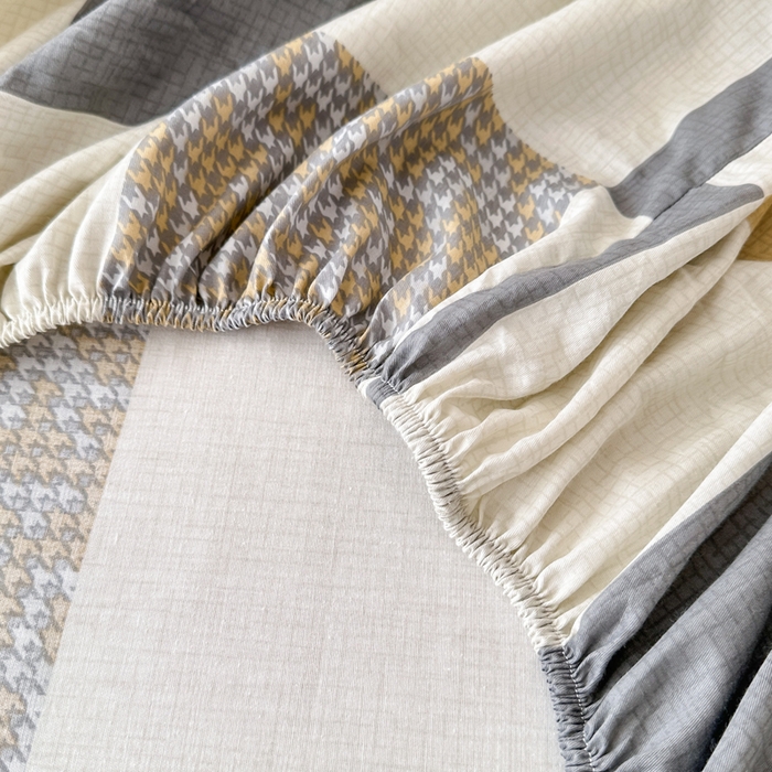 91家纺网 家纺一手货源 找家纺 棉造家居 2025新款亲肤舒适全棉纯棉印花单床笠 雅阁-灰