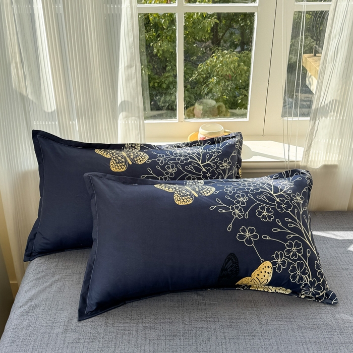 91家纺网 家纺一手货源 找家纺 赫然家纺 芦荟棉单品枕套一对48*74 蝶影光彩