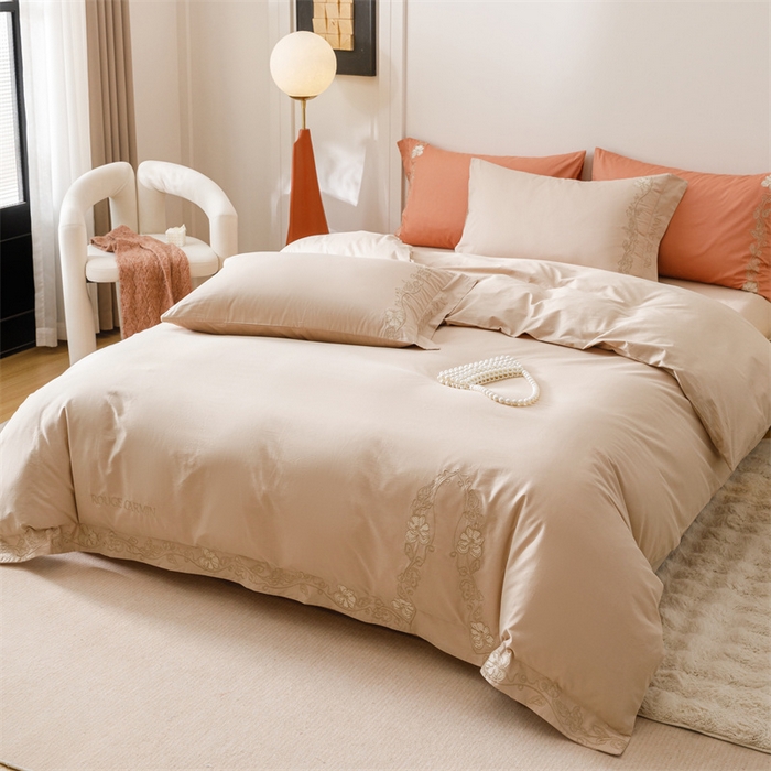 91家纺网 家纺一手货源 找家纺 艾莱家纺 2025新款A类精梳纯棉刺绣花四件套-赫柏 赫柏-花田米