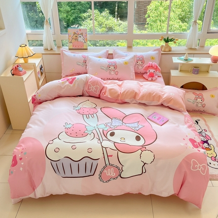 博雅 2025新款三丽鸥大版印花全棉四件套专版花型 全棉大版（升级款信封枕）蛋糕美乐蒂