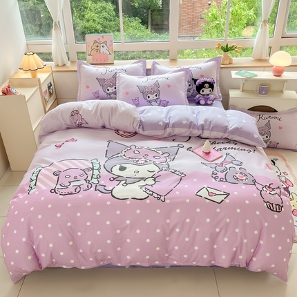 91家纺网 家纺一手货源 找家纺 （总）博雅 2025新款三丽鸥大版印花全棉四件套专版花型