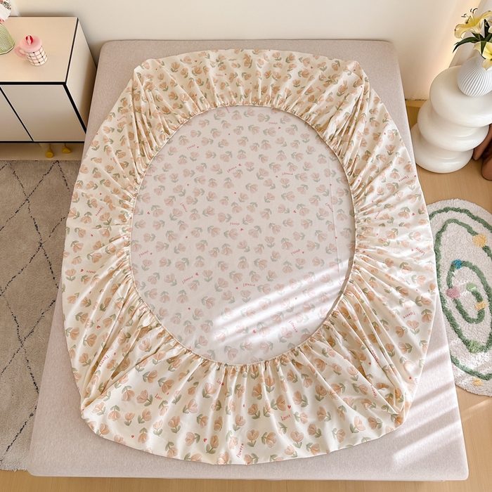 91家纺网 家纺一手货源 找家纺 棉造家居 2025新款亲肤舒适全棉纯棉印花单床笠 夏遇