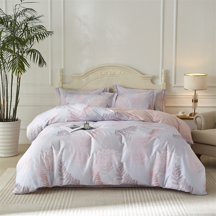 曼秀琳 2025新款铂金棉数码印花四件套(全棉133*76) 知遥-粉