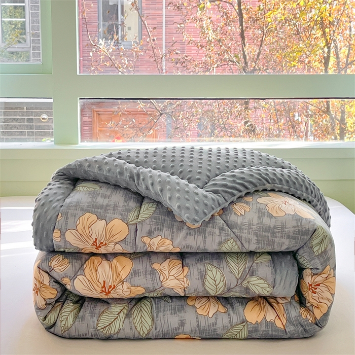 91家纺网 家纺一手货源 找家纺 云家 2025新款豆豆绒被子被芯夏凉被空调被四季被 花开富贵