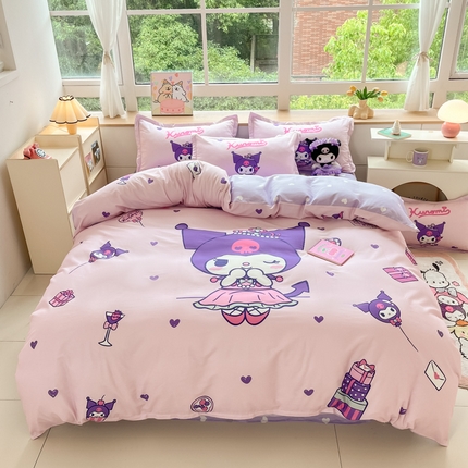 博雅 2025新款三丽鸥大版印花全棉四件套专版花型 全棉大版（升级款信封枕）礼盒库洛米