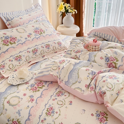 棉造家居 2025新款全棉纯棉印花系列学生宿舍单被套 芳菲羽