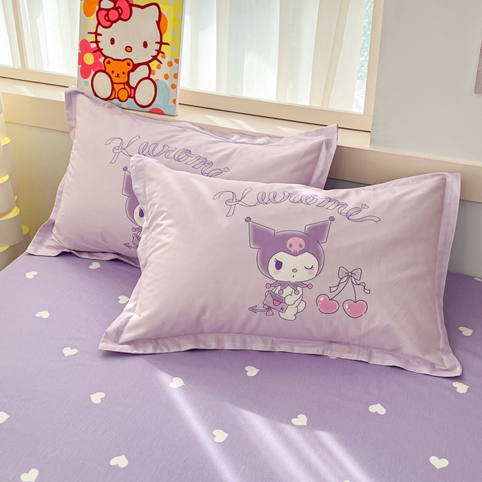 91家纺网 家纺一手货源 找家纺 博雅 2025新款三丽鸥大版印花全棉四件套专版花型 全棉大版（升级款信封枕）气球库洛米