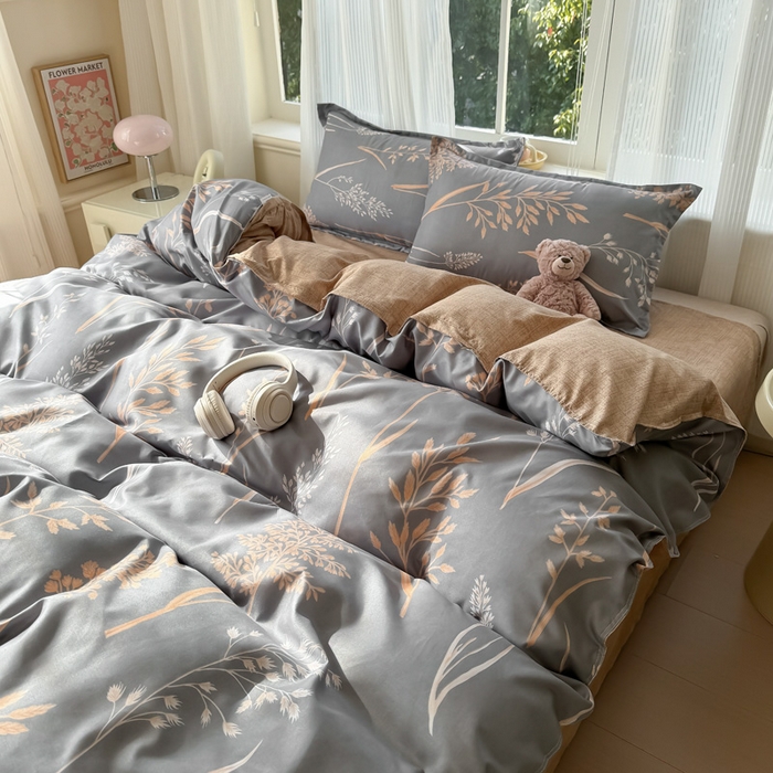 91家纺网 家纺一手货源 找家纺 赫然家纺 新款舒适柔软亲肤爆款芦荟棉四件套货源充足 闲趣漫舞