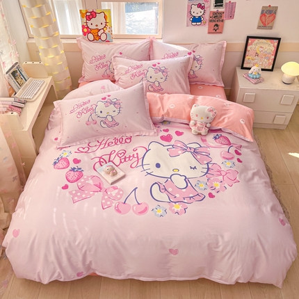 91家纺网 家纺一手货源 找家纺 （总）博雅 2025新款三丽鸥大版印花全棉四件套专版花型