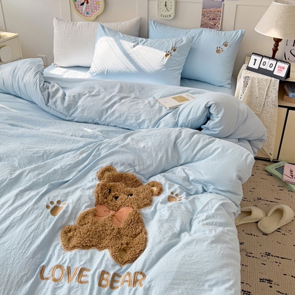 91家纺网 家纺一手货源 找家纺 （总）水墨江南 2025新款超柔水洗棉贴布绣四件套