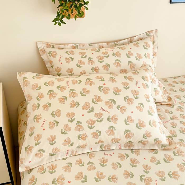 91家纺网 家纺一手货源 找家纺 棉造家居 2025新款全棉纯棉印花系列单枕套 夏遇