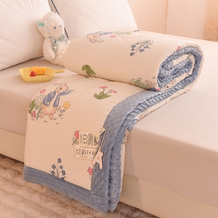 云家 2025新款豆豆绒被子被芯夏凉被空调被四季被 花园兔兔