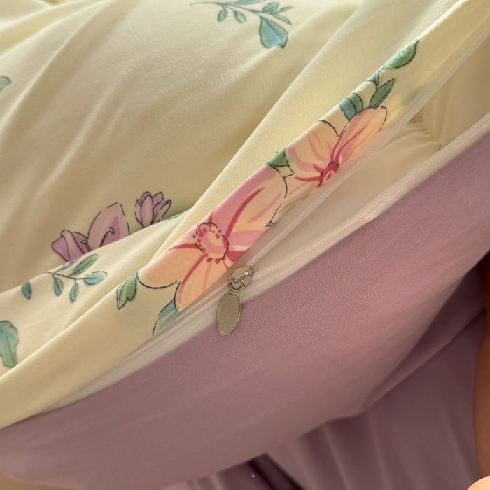 91家纺网 家纺一手货源 找家纺 赫然 2026新款水洗双层纱四件套 微甜