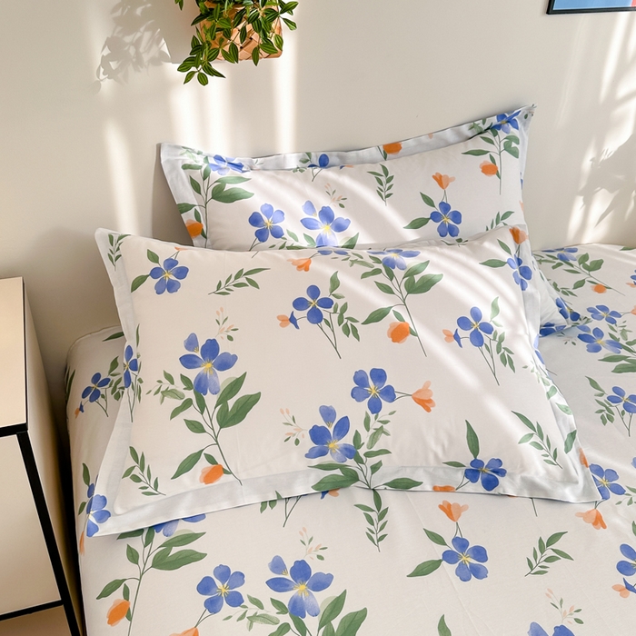 91家纺网 家纺一手货源 找家纺 棉造家居 2025新款全棉纯棉印花系列单枕套 清风