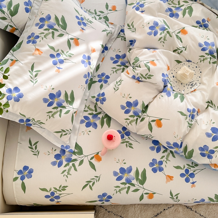 91家纺网 家纺一手货源 找家纺 棉造家居 2025新款亲肤舒适全棉纯棉印花系列三/四件套 清风