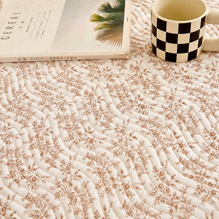 91家纺网 家纺一手货源 找家纺 莎果 2025春夏莫代尔印花高温砂洗床盖三件套四件套 薇拉