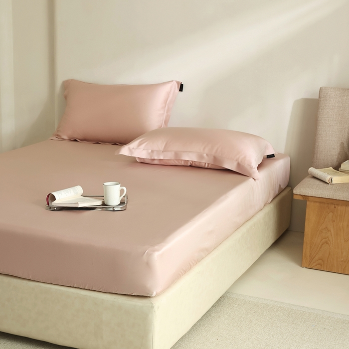 91家纺网 家纺一手货源 找家纺 法芙娜家纺 2025新款兰精天丝60天丝床笠 裸粉