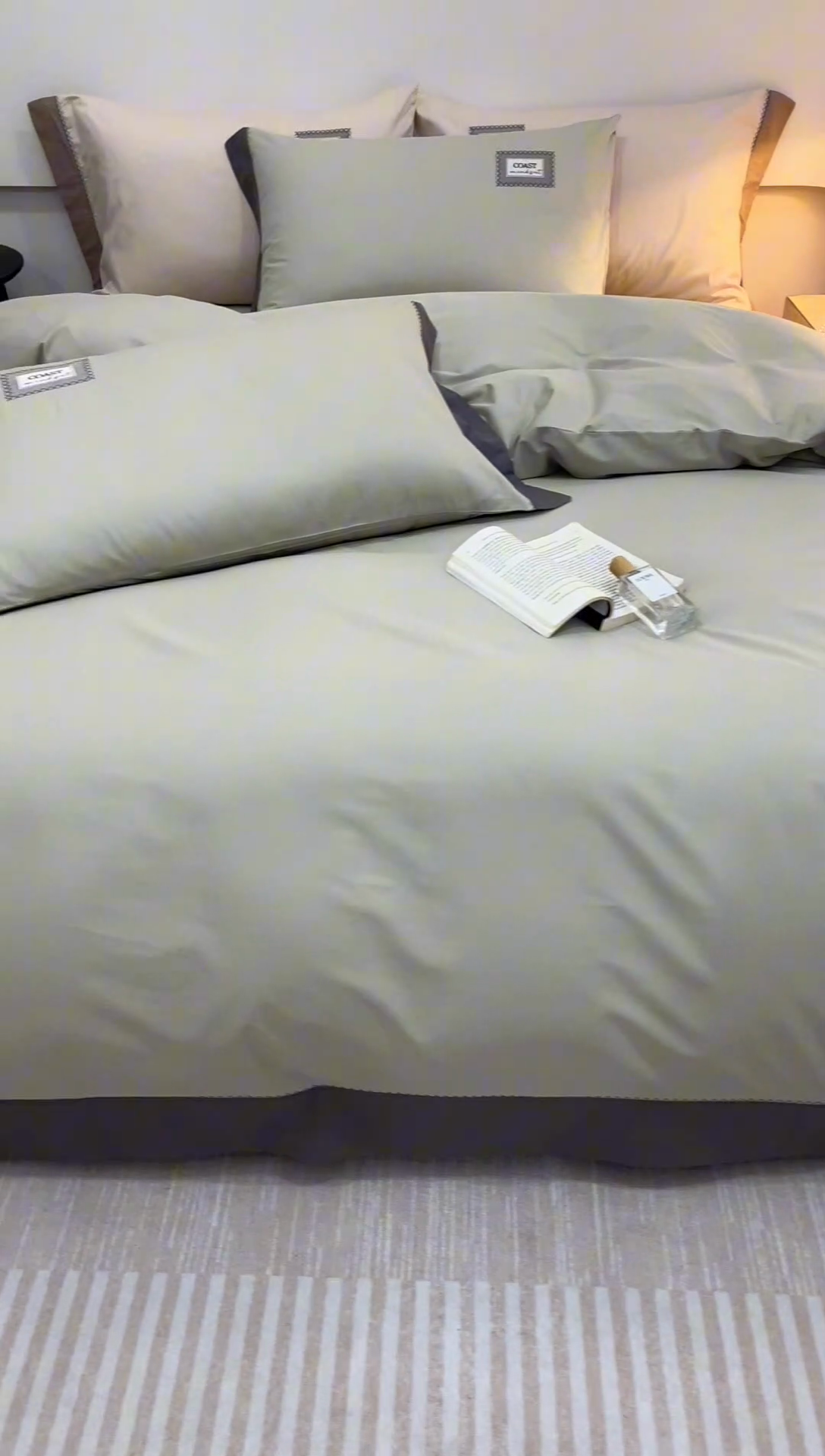 91家纺网 家纺一手货源 找家纺 艾莱家纺 2025新款A类精梳贴布纯棉刺绣花四件套-星澜 星澜-春绿