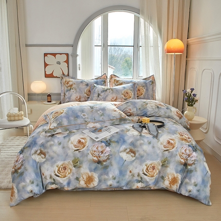 91家纺网 家纺一手货源 找家纺 （总）启航家居 2025春夏全棉铂金棉数码印花四件套