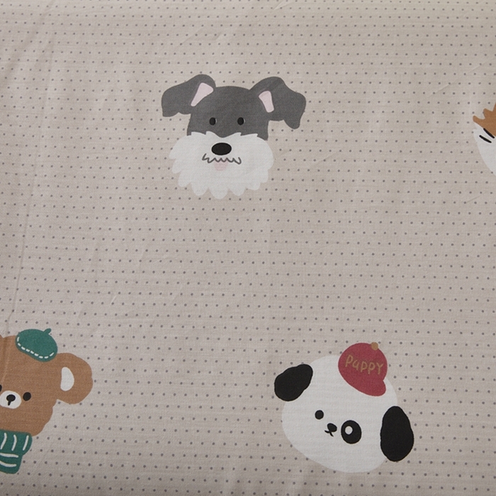 91家纺网 家纺一手货源 找家纺 翎盈家纺 2025新款纯棉小清新乳胶枕专用枕套 哈皮犬