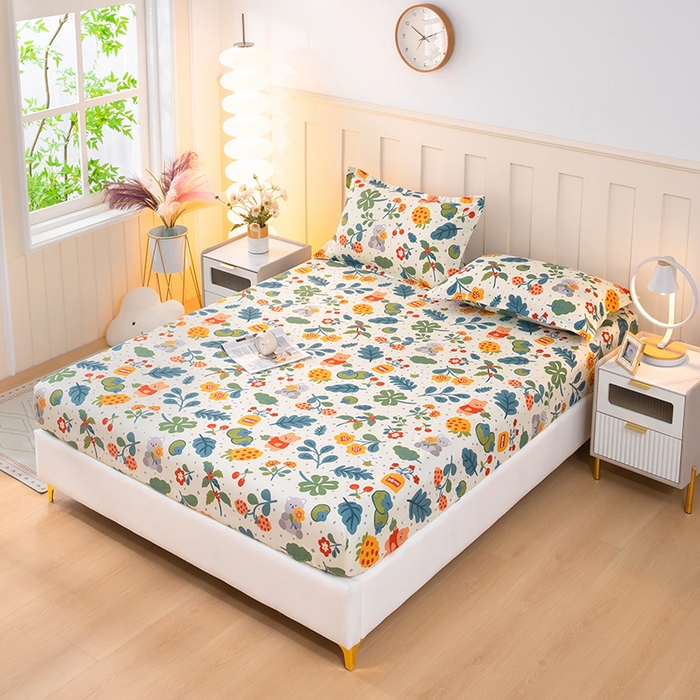 91家纺网 家纺一手货源 找家纺 帛洵 2025新款舒适亲肤加厚130克植物羊绒印花床笠 花香语曼