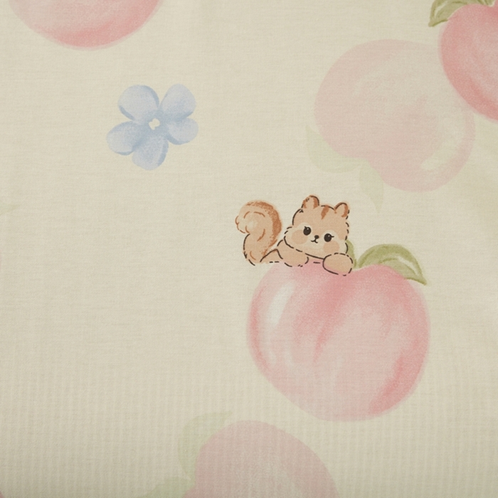 91家纺网 家纺一手货源 找家纺 翎盈家纺 2025新款纯棉小清新乳胶枕专用枕套 蜜桃松鼠