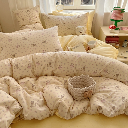 91家纺网 家纺一手货源 找家纺 （总）桃喜 2025新款春夏全棉卡通系列13372四件套