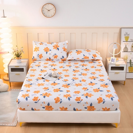 帛洵 2025新款舒适亲肤加厚130克植物羊绒印花床笠 情意