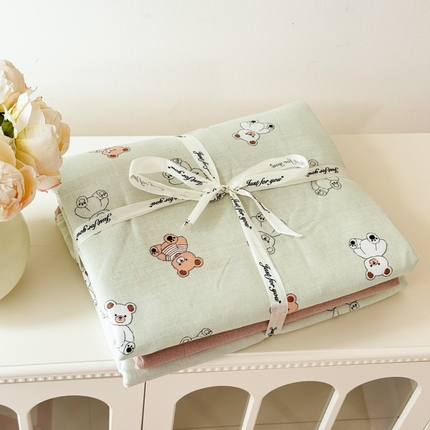 91家纺网 家纺一手货源 找家纺 （总）喜四方 2025新款全棉A类母婴级抗菌全棉双层纱四件套