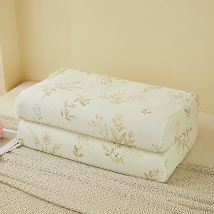 91家纺网 家纺一手货源 找家纺 翎盈家纺 2025新款纯棉小清新乳胶枕专用枕套 沁园春