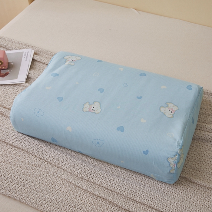 91家纺网 家纺一手货源 找家纺 翎盈家纺 2025新款纯棉小清新乳胶枕专用枕套 哈基米