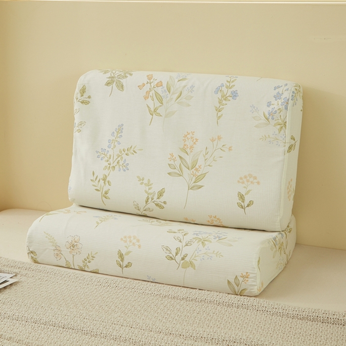 91家纺网 家纺一手货源 找家纺 翎盈家纺 2025新款纯棉小清新乳胶枕专用枕套 沁园春