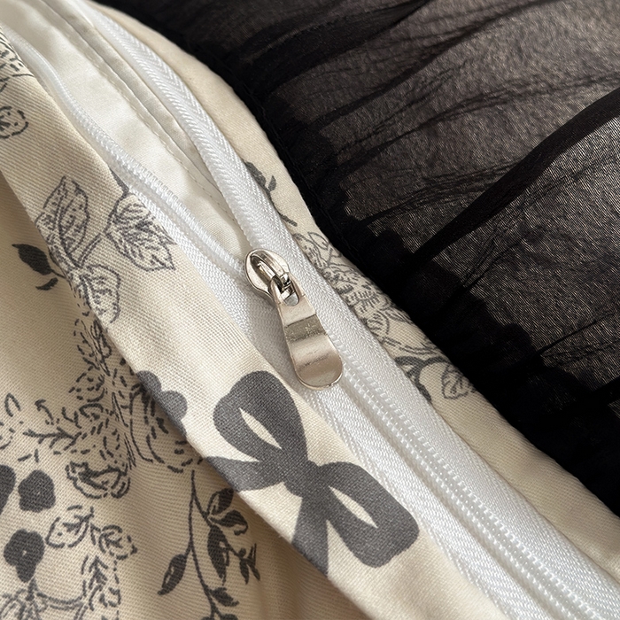 91家纺网 家纺一手货源 找家纺 蓝邻家纺 2025年新款全棉法式复古真丝绉花边四件套系列 忘忧