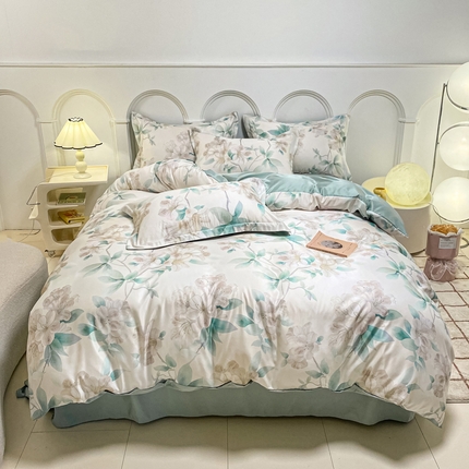 91家纺网 家纺一手货源 找家纺 （总）悦织湾2025新款冰丝印花四件套美式数码轻奢时尚学生三件套宿舍单双人床上用品4件套