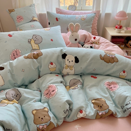 91家纺网 家纺一手货源 找家纺 （总）桃喜 2025新款春夏全棉卡通系列13372四件套