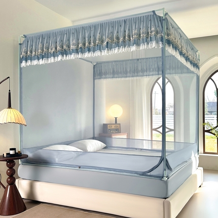 91家纺网 家纺一手货源 找家纺 （总）伊而梦蚊帐 2025新款908款U型门蕾丝三开门坐床蚊帐