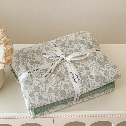 91家纺网 家纺一手货源 找家纺 （总）喜四方 2025新款全棉A类母婴级抗菌全棉双层纱四件套