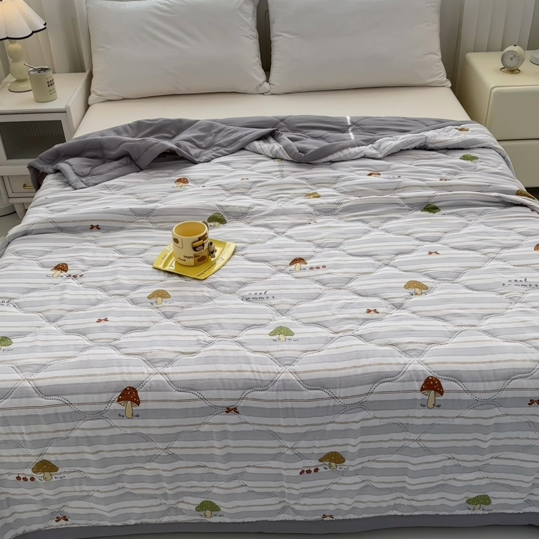 91家纺网 家纺一手货源 找家纺 （总）悦织湾2025新款亲肤水洗棉夏被印花纯色升级版芦荟棉夏凉被空调被跑量款