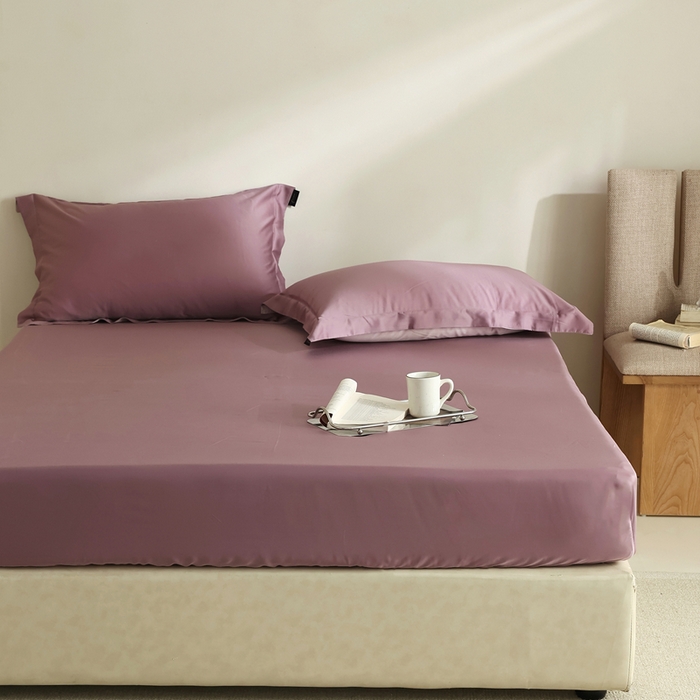 91家纺网 家纺一手货源 找家纺 法芙娜家纺 2025新款兰精天丝60天丝床笠 葡萄紫