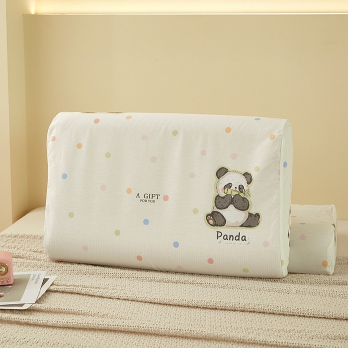 91家纺网 家纺一手货源 找家纺 翎盈家纺 2025新款纯棉小清新乳胶枕专用枕套 布偶熊猫