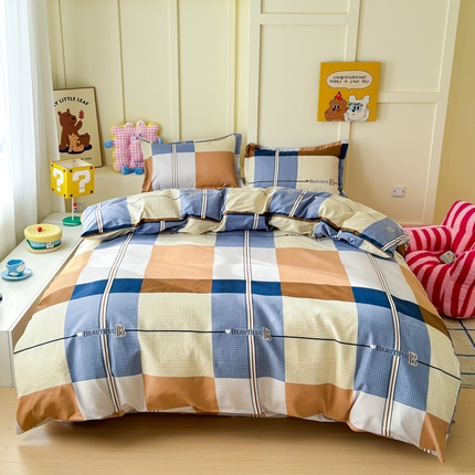 91家纺网 家纺一手货源 找家纺 （总）绒裕家纺 2025新款全棉直播热款130克加厚磨毛四件套系列学生宿舍三件套