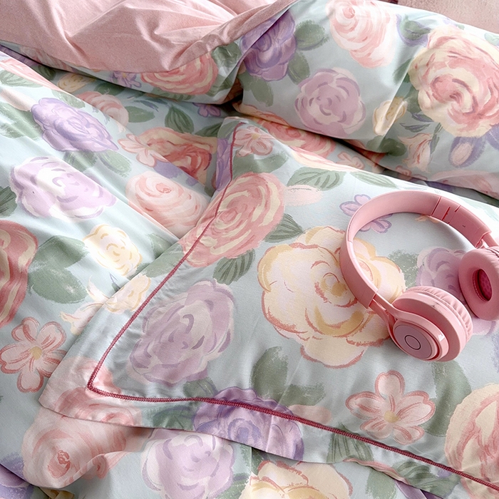 91家纺网 家纺一手货源 找家纺 于果 2025款全棉13370四件套（2） 花幽兰