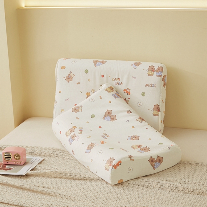 91家纺网 家纺一手货源 找家纺 翎盈家纺 2025新款纯棉小清新乳胶枕专用枕套 音乐卡皮