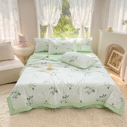 （总）悦织湾家纺 2025新款夏被四件套糯糯棉法式轻奢夏被夏凉被空调被床上用品四件套