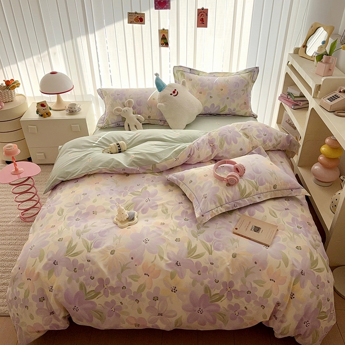 91家纺网 家纺一手货源 找家纺 于果 2025款全棉13370四件套（2） 微雨山茶