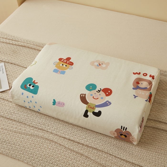 91家纺网 家纺一手货源 找家纺 翎盈家纺 2025新款纯棉小清新乳胶枕专用枕套 机智萌宠