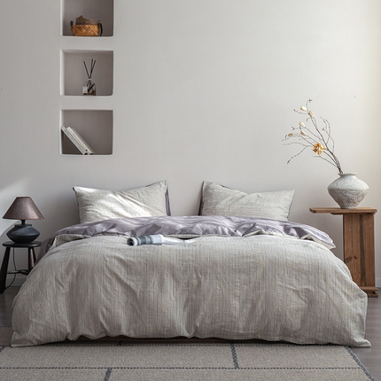 91家纺网 家纺一手货源 找家纺 艾咪-Amy ntmy 2025新款全棉立体条纹提花四件套 元气松石